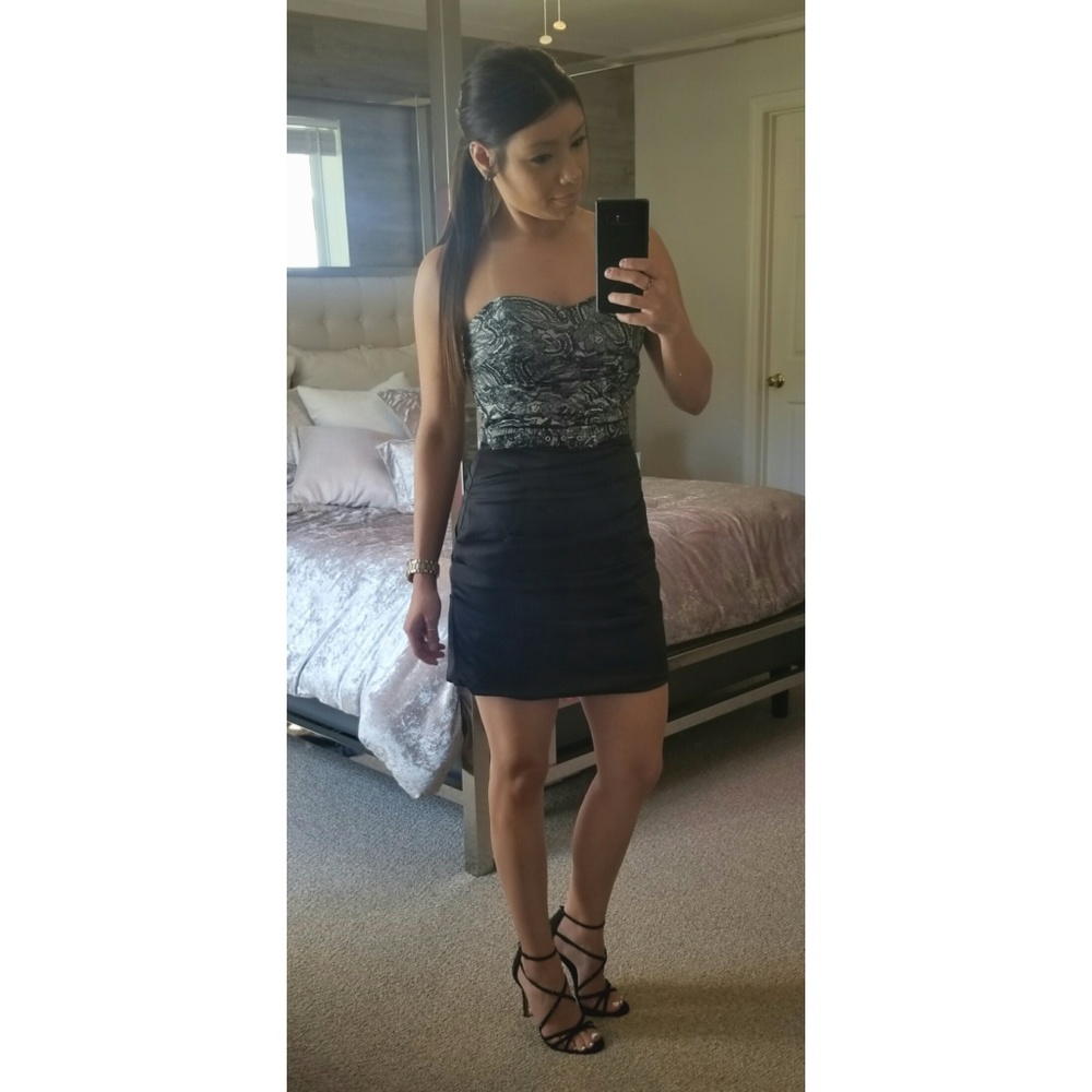 Black strapless formal dress size 7/8